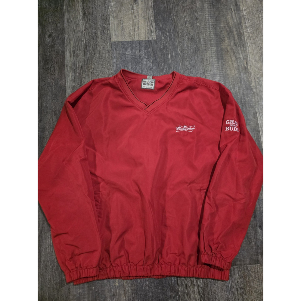 Budweiser Pullover Jacket Mens XL Destinations Grab Some Buds Promo 90s Vintage